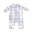 Angel Dear Blue Plaid Polo Romper w/ Full  Placket
