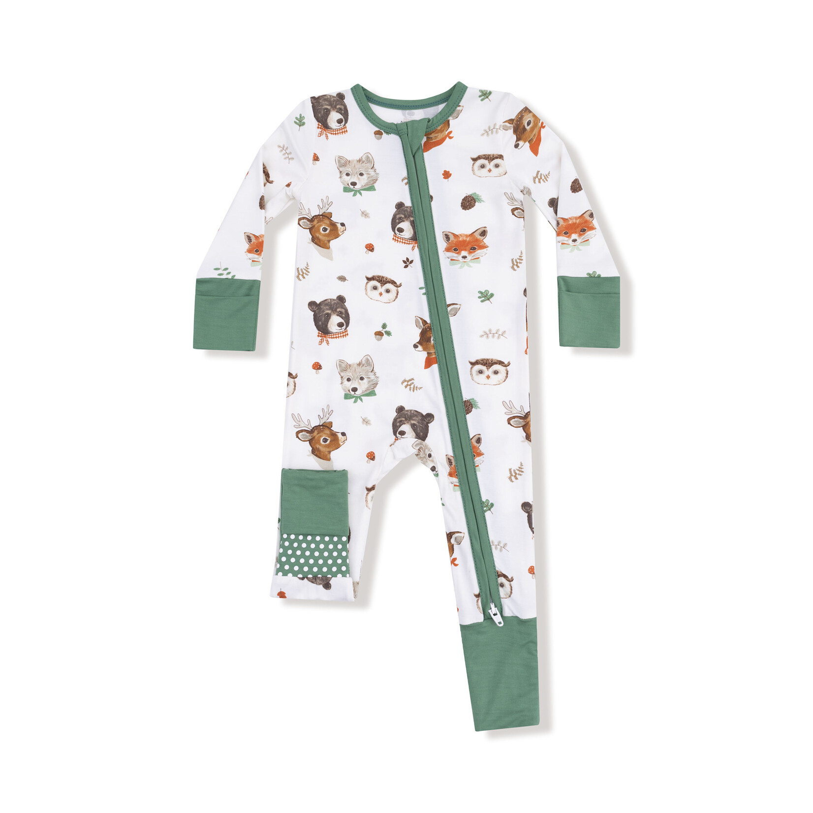 Bamboo Two Way Zipper Romper (Antler)