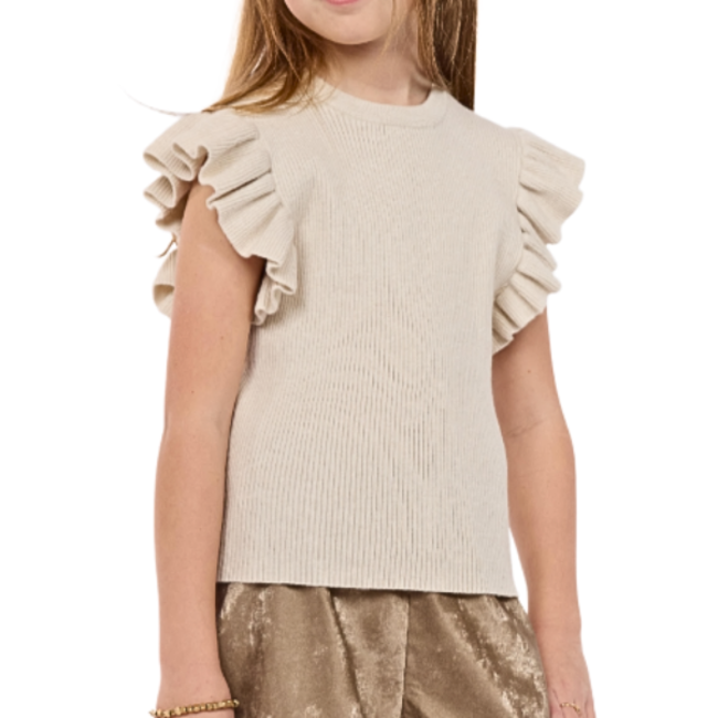 Sadie & Sage Tiffany Ruffle Armhole Sweater