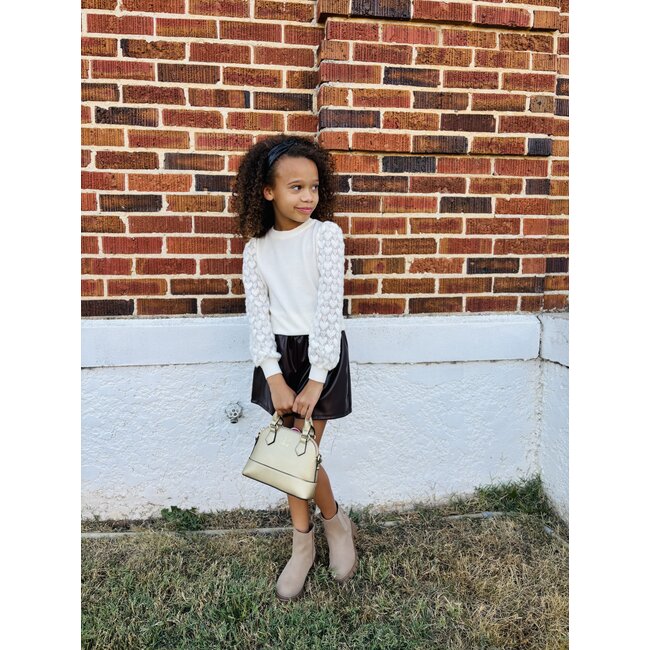 Good Girl Faux Leather Boxer Shorts - Brown