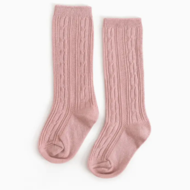 Little Stocking Co. Blush Cable Knit Knee High Socks