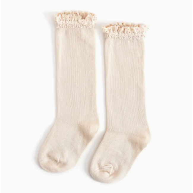 Little Stocking Co. Vanilla Lace Top Knee High Socks