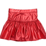 Azarhia Slick Metallic Gathered Skort in Red