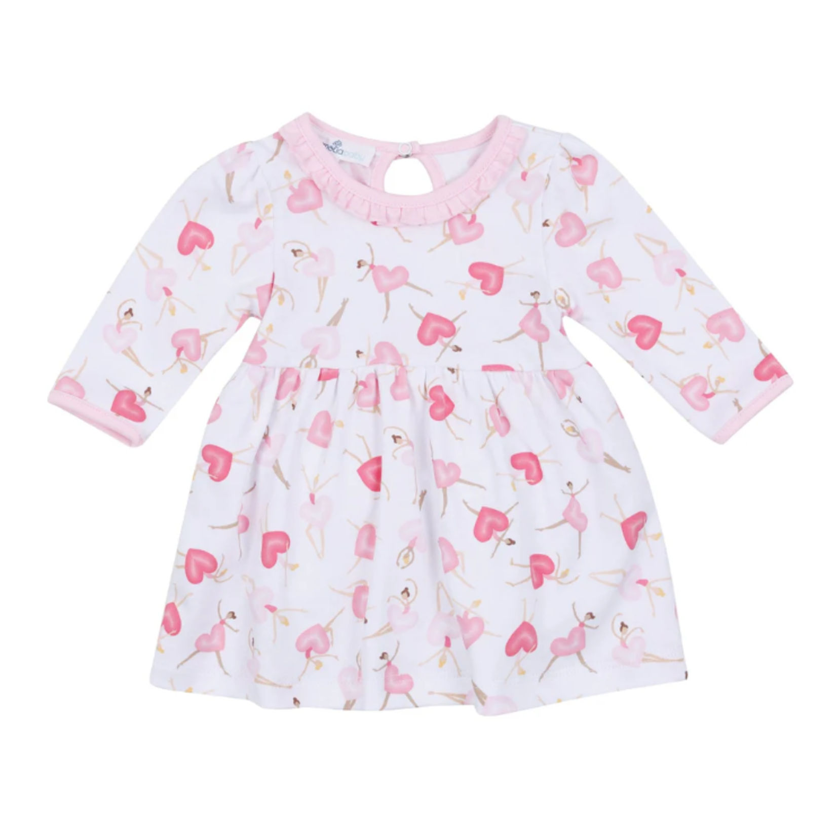 Magnolia Baby Dancing Hearts L/S Dress - Pink