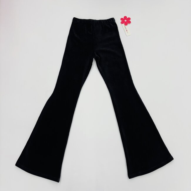 Paper Flower Flared Pants - Black