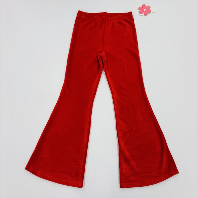 Paper Flower Flared Pants - Red