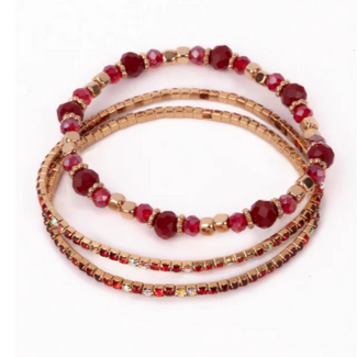 Great Pretenders Ruby Red Bracelet Set (3pc)