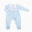 Magnolia Baby Mini Checks Smocked Collared Boy Footie - Light Blue