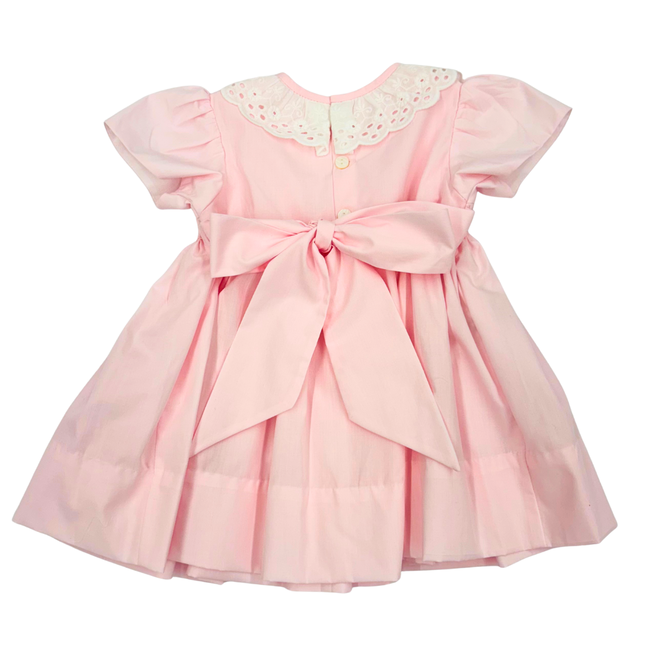 Remember Nguyen Pink Juliette Dress- Eyelet Lace Collar