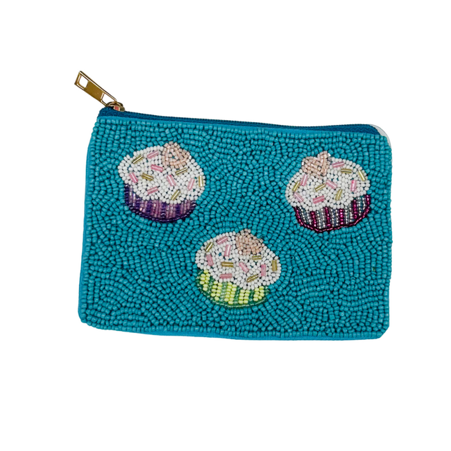 Beaded Wallet - Cupcakes