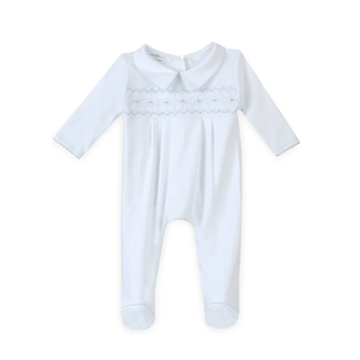 Magnolia Baby Landon's Classics Smocked Footie - Light Blue