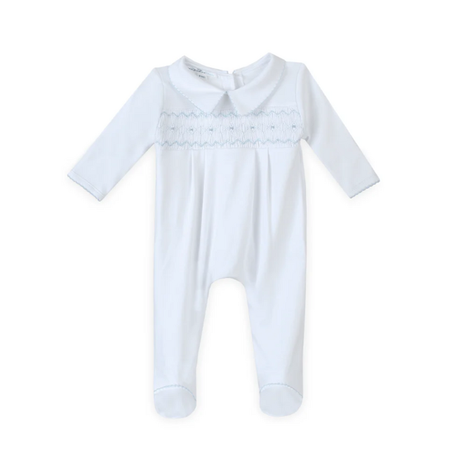 Magnolia Baby Landon's Classics Smocked Footie - Light Blue