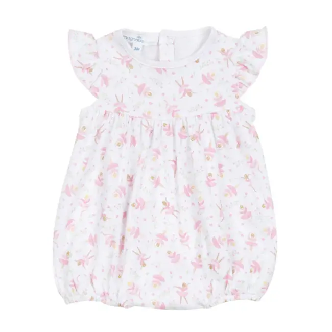 Magnolia Baby Twinkle Toes Printed Flutters Bubble - Pink