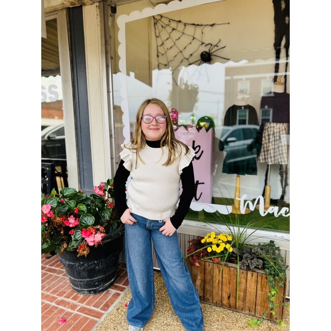 Sadie & Sage Tiffany Ruffle Armhole Sweater