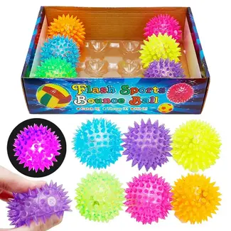Cap Zone Spiky Led Light-Up Boucy Stress Ball