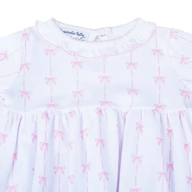 Magnolia Baby Amelia's Classics Pink Ruffle Gathered Gown