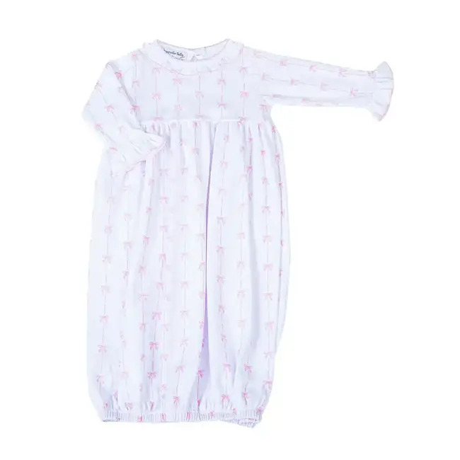 Magnolia Baby Amelia's Classics Pink Ruffle Gathered Gown