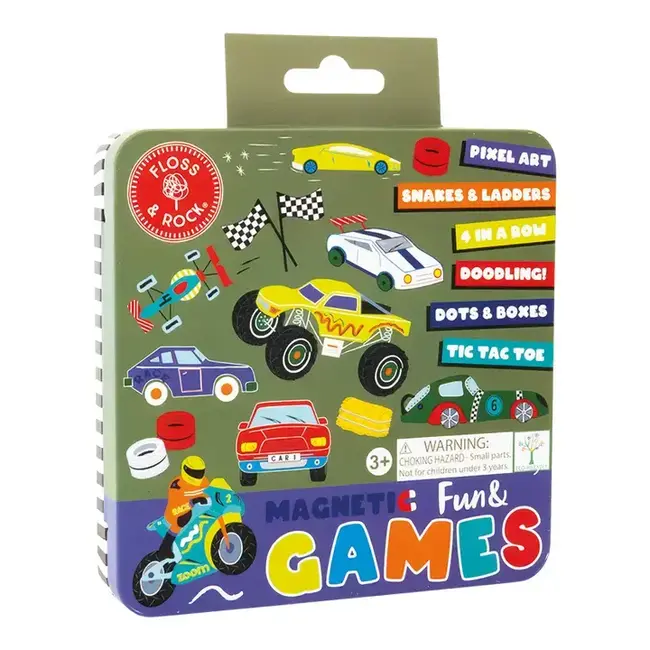 Floss and Rock Magnetic Fun & Games Tin  |  Cars