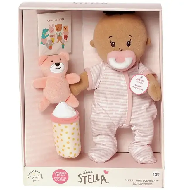 Manhattan Toy Love, Stella Sleepy Time Set | Beige Doll with Brown Tuft