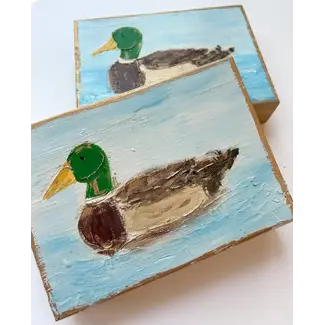Coddiwomple Mallard  Hand Painted Block