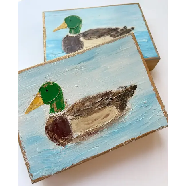 Coddiwomple Mallard  Hand Painted Block (5x7)