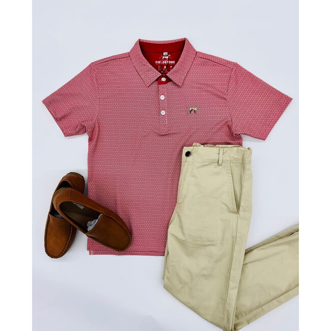 Fieldstone Diamond Polo in Red