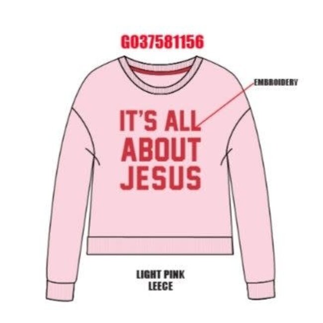 Sweet Soul It's All About Jesus Embro Sweatshirt