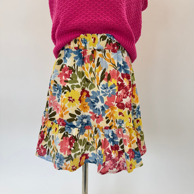 Sadie & Sage Nature's Palette Mini Skirt w/ Ruffle Hem