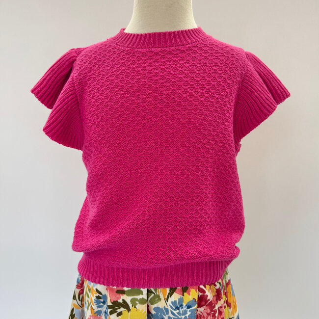 Sadie & Sage Pearl Cap Sleeve Sweater - Berry