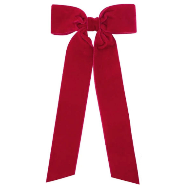 Wee Ones Medium Velvet Bowtie Tails | Red