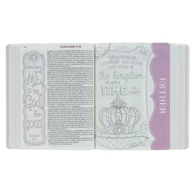 Christian Art Gifts Esv My Creative Bible For Girls Softcover, Pink Floral