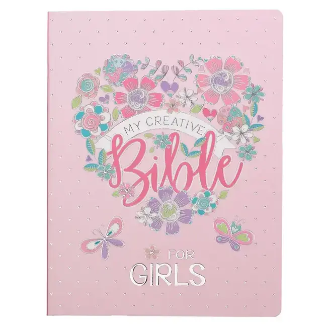 Christian Art Gifts Esv My Creative Bible For Girls Softcover, Pink Floral