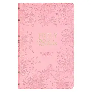 Christian Art Gifts KJV Bible Gift Edition Faux Leather, Light Pink