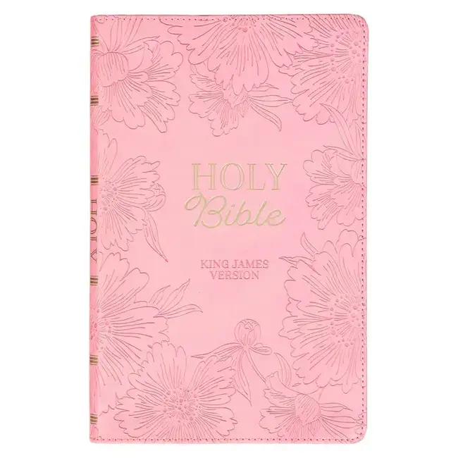 Christian Art Gifts KJV Bible Gift Edition Faux Leather, Light Pink