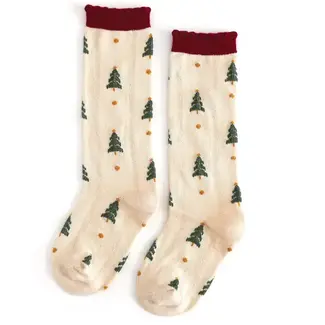 Little Stocking Co. Tree Farm Scalloped Knee Socks