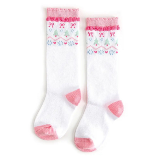 Little Stocking Co. Tree Farm Scalloped Knee Socks