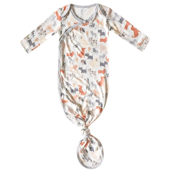 Copper Pearl Rufus Newborn Knotted Gown