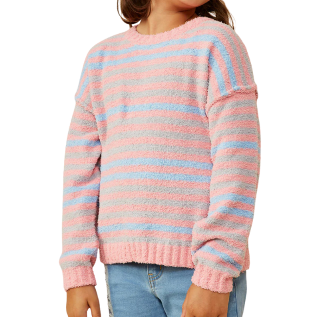 Hayden Girls Ultra Soft Multicolor Stripe Pullover Sweater