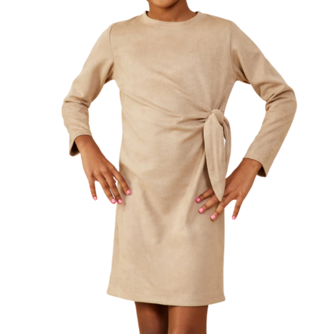 Hayden Girls Vegan Suede Side Tie Dress