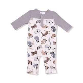 Angel Dear Cozy Pups - Romper W/ Contrast Sleeves