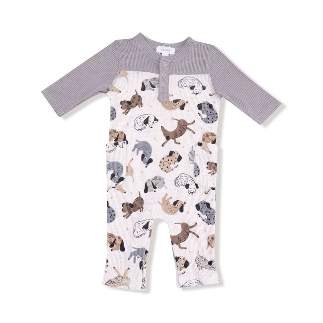 Angel Dear Cozy Pups - Romper W/ Contrast Sleeves