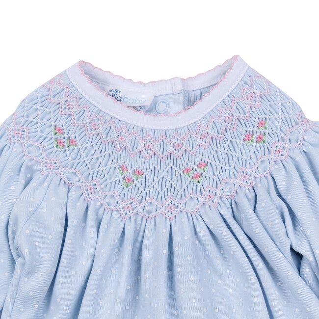 Magnolia Baby Piper's Classics Light Blue Girl Bishop Flutters Bubble