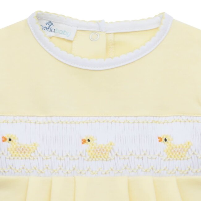 Magnolia Baby Little Ducklings Classics Yellow Smocked S/S Bubble