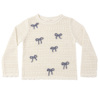 Rylee + Cru CROCHET KNIT PULLOVER || BOWS