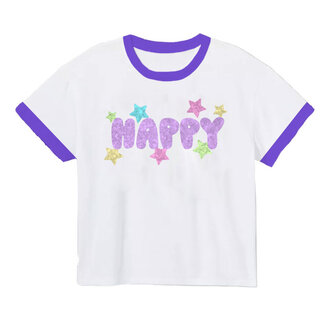 Azarhia Glitter Happy Boxy Tee