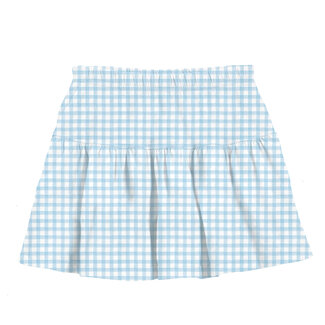 Azarhia Blue Gingham Gathered Skort