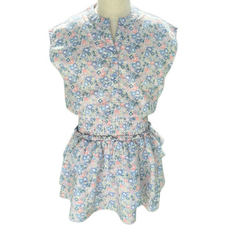 Pleat Collection Drew Dress | Coral Floral