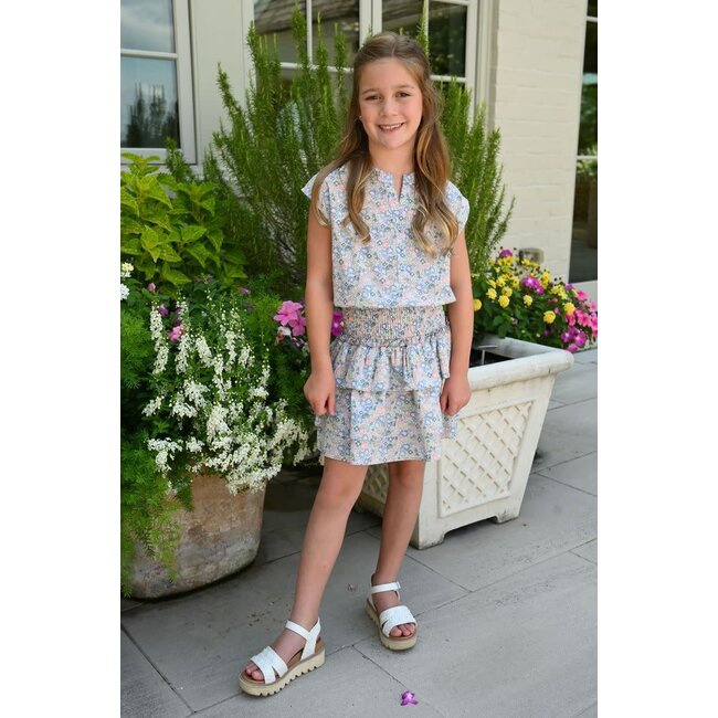 Pleat Collection Drew Dress | Coral Floral