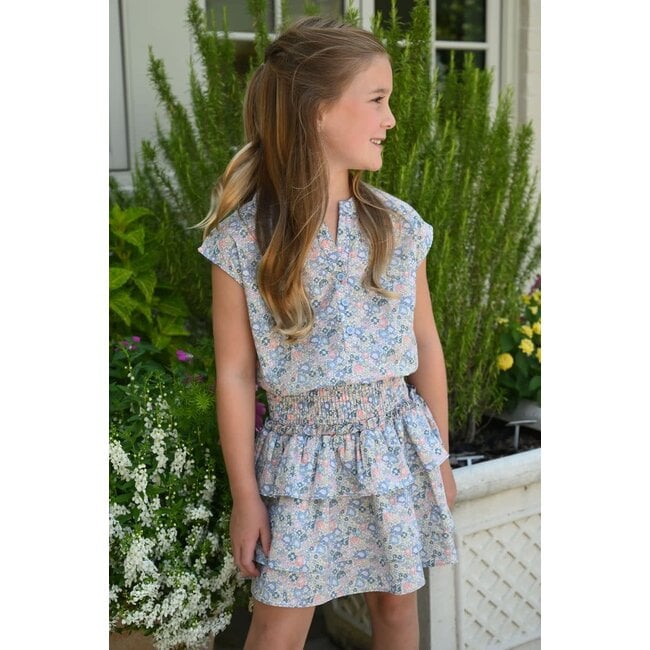 Pleat Collection Drew Dress | Coral Floral