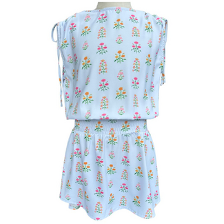 Pleat Collection Helen Dress | Blue Floral